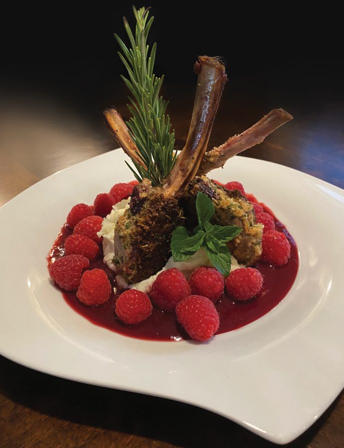 Herb-Crusted Lamb Chops with Raspberry Sauce