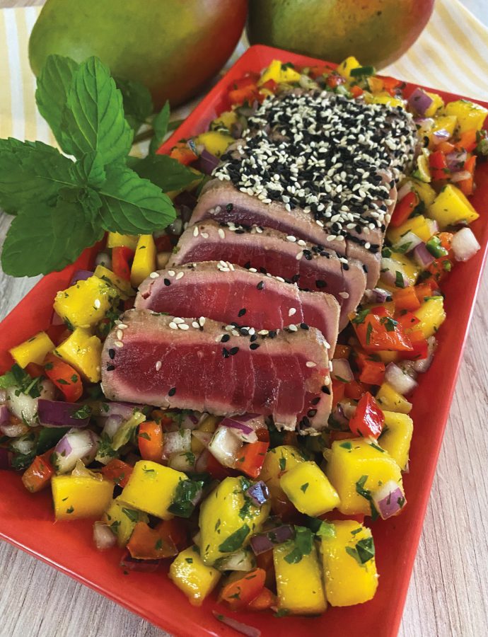 Sesame-Crusted Tuna with Mango Salsa